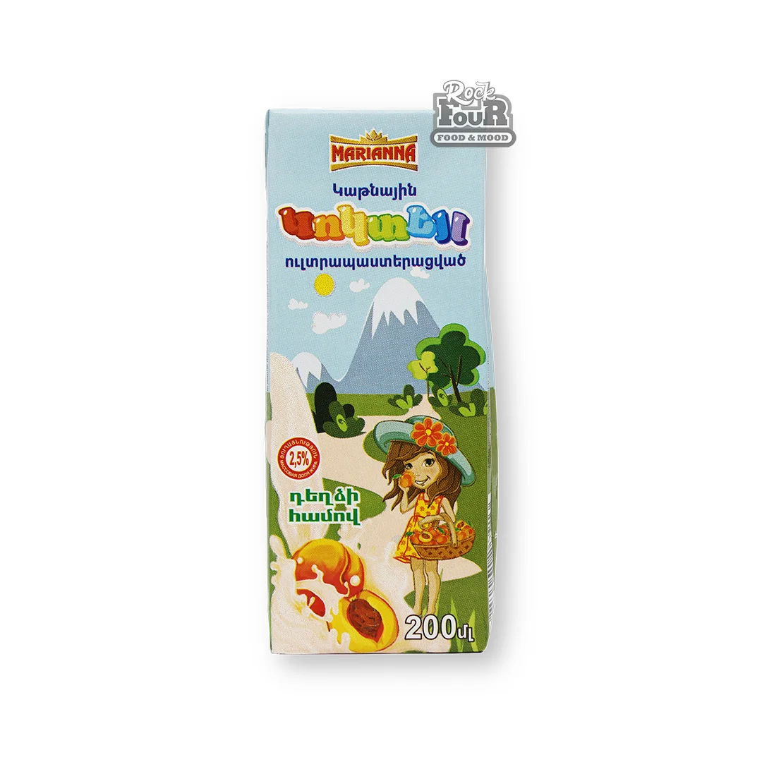 UHT milkshake "Marianna" with peach flavor 2.5% 200ml